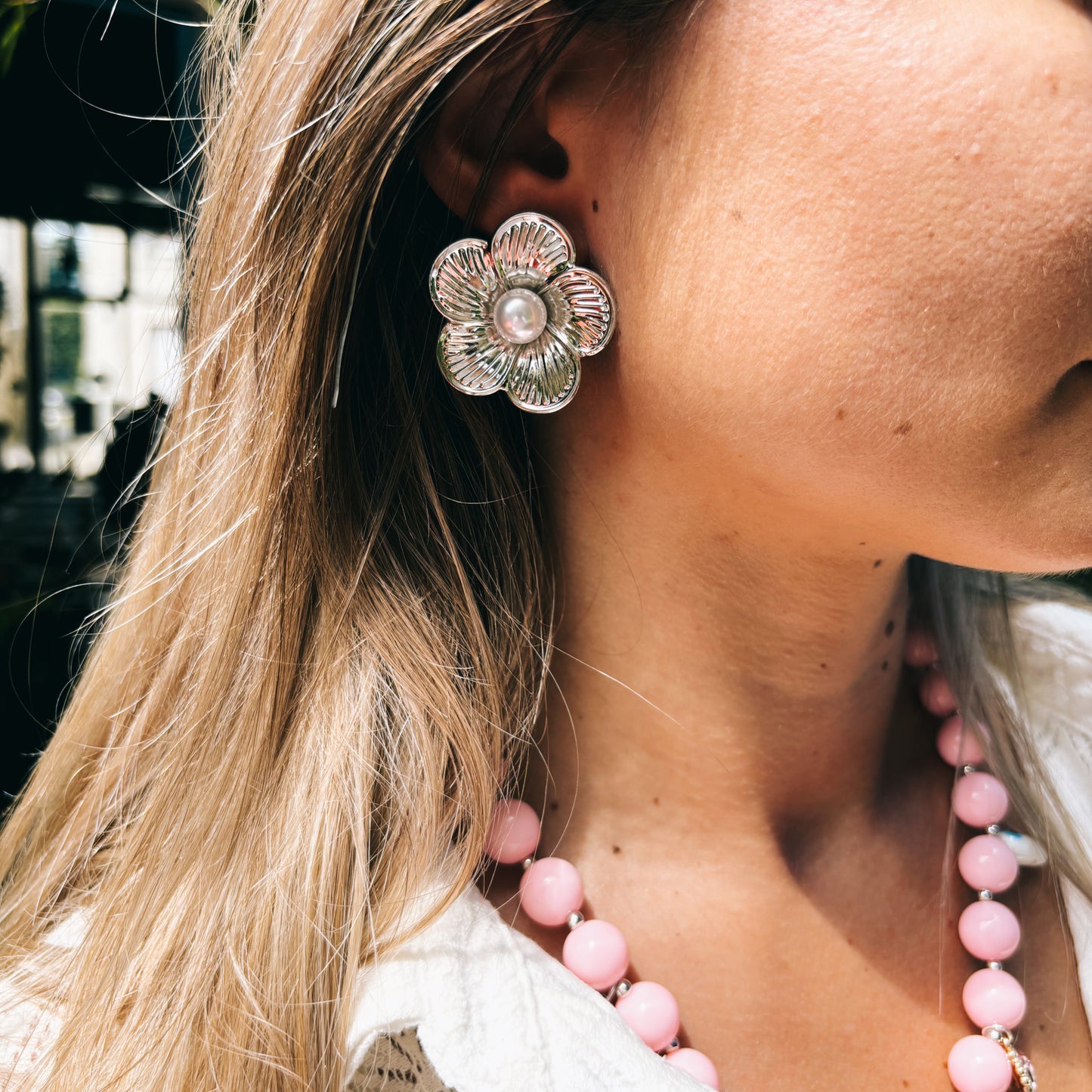 Boucles d’oreilles FLEUR ARGENTÉ