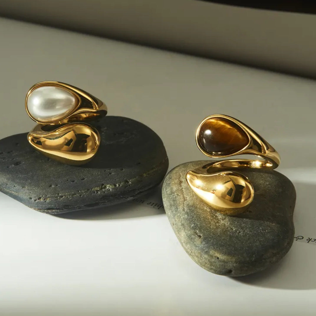 Bague GOUTE NACRE BRUNE