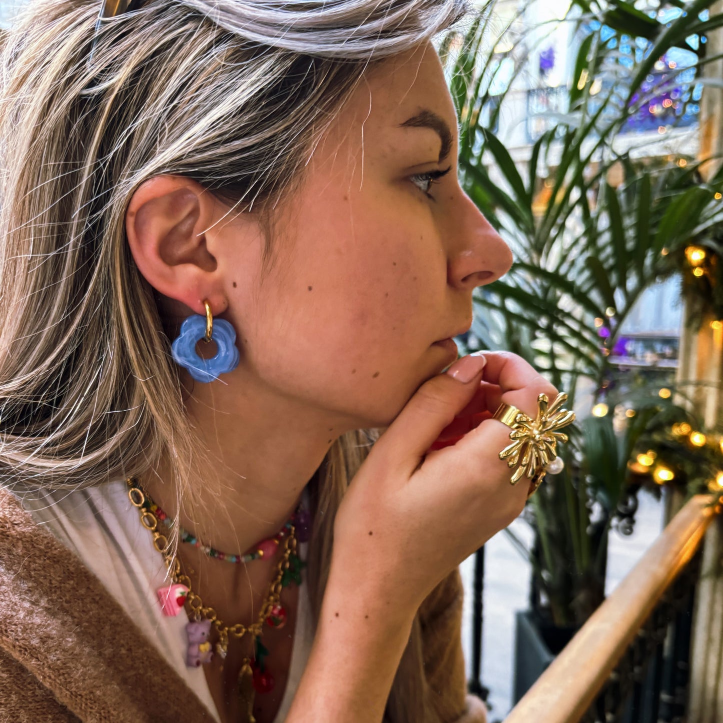 Boucles d’oreilles LILI AU SOLEIL BLEUE