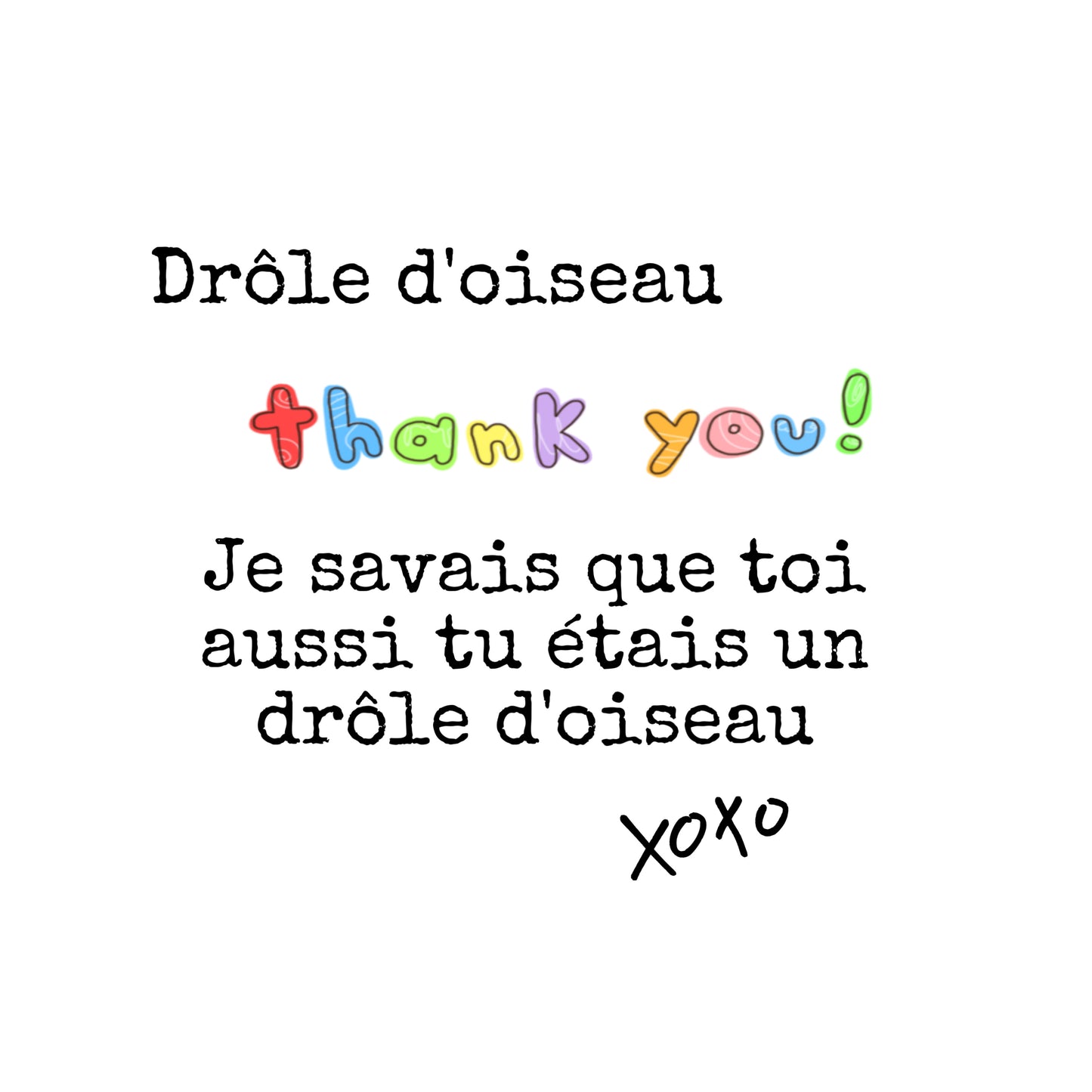 Carte cadeau Drôle d’oiseau