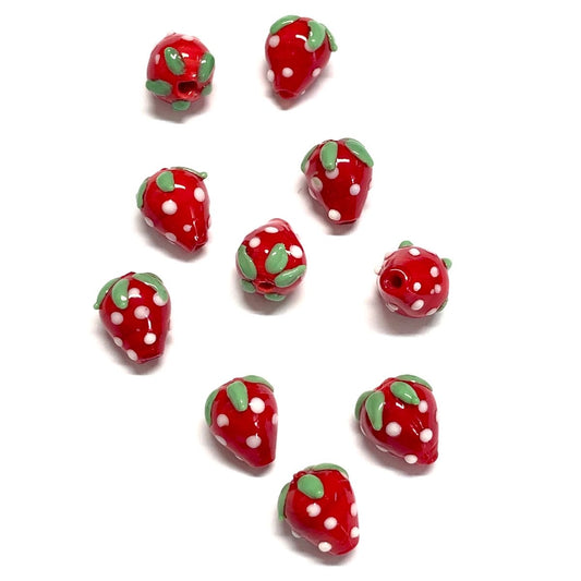 CHARMS FRAISE EN VERRE